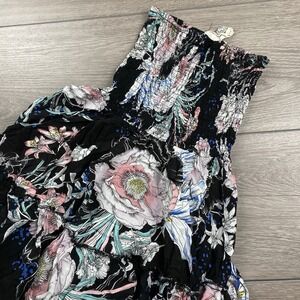 Jaase Women's 100% Rayon Tube Top Maxi Dress Black Floral XS